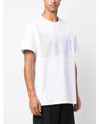 T-shirt à col rond imprimé blanc Alexander McQueen