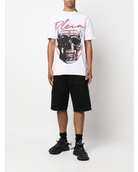 T-shirt à col rond imprimé blanc Philipp Plein