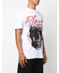 T-shirt à col rond imprimé blanc Philipp Plein