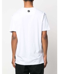 T-shirt à col rond imprimé blanc Philipp Plein