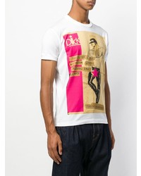 T-shirt à col rond imprimé blanc DSQUARED2