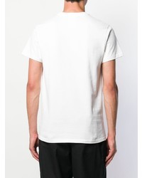 T-shirt à col rond imprimé blanc Helmut Lang