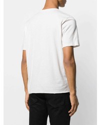 T-shirt à col rond imprimé blanc Saint Laurent
