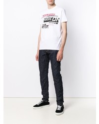 T-shirt à col rond imprimé blanc DSQUARED2