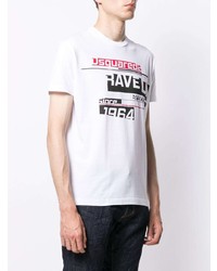 T-shirt à col rond imprimé blanc DSQUARED2