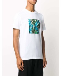 T-shirt à col rond imprimé blanc Kenzo