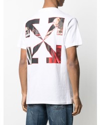 T-shirt à col rond imprimé blanc Off-White