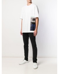 T-shirt à col rond imprimé blanc DSQUARED2