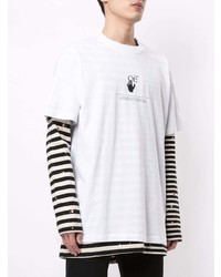 T-shirt à col rond imprimé blanc Off-White