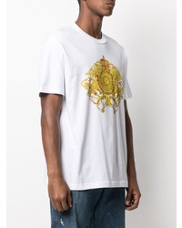 T-shirt à col rond imprimé blanc VERSACE JEANS COUTURE