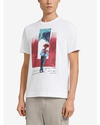 T-shirt à col rond imprimé blanc Z Zegna