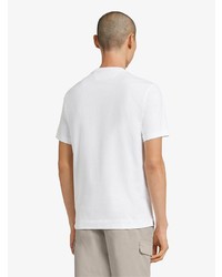 T-shirt à col rond imprimé blanc Z Zegna