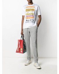 T-shirt à col rond imprimé blanc Junya Watanabe MAN