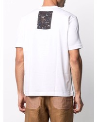 T-shirt à col rond imprimé blanc Junya Watanabe MAN