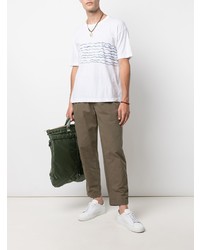 T-shirt à col rond imprimé blanc VISVIM