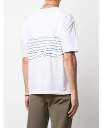 T-shirt à col rond imprimé blanc VISVIM