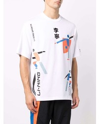 T-shirt à col rond imprimé blanc Li-Ning