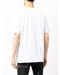 T-shirt à col rond imprimé blanc Junya Watanabe MAN