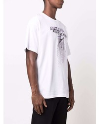 T-shirt à col rond imprimé blanc Raf Simons