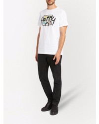 T-shirt à col rond imprimé blanc Giuseppe Zanotti