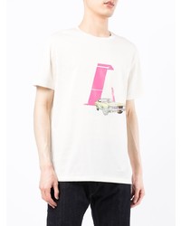 T-shirt à col rond imprimé blanc Emporio Armani