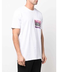 T-shirt à col rond imprimé blanc A.P.C.