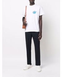 T-shirt à col rond imprimé blanc Jacquemus