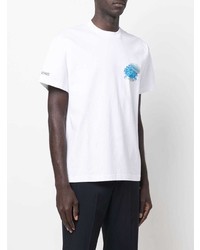 T-shirt à col rond imprimé blanc Jacquemus