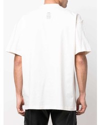 T-shirt à col rond imprimé blanc MSGM