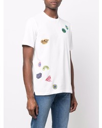 T-shirt à col rond imprimé blanc PS Paul Smith