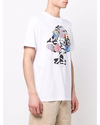 T-shirt à col rond imprimé blanc PS Paul Smith