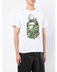 T-shirt à col rond imprimé blanc A Bathing Ape