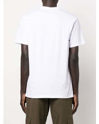 T-shirt à col rond imprimé blanc Roberto Cavalli