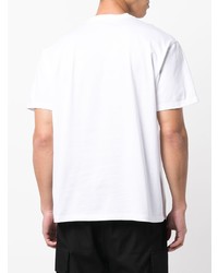 T-shirt à col rond imprimé blanc Burberry