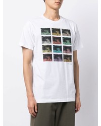 T-shirt à col rond imprimé blanc Maharishi