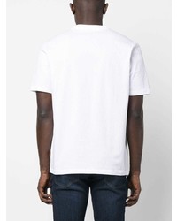 T-shirt à col rond imprimé blanc BOSS