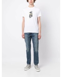 T-shirt à col rond imprimé blanc PS Paul Smith