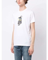 T-shirt à col rond imprimé blanc PS Paul Smith