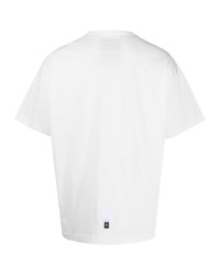 T-shirt à col rond imprimé blanc Fumito Ganryu