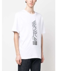 T-shirt à col rond imprimé blanc Emporio Armani