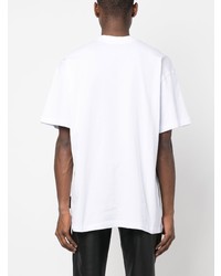 T-shirt à col rond imprimé blanc MSGM