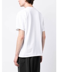 T-shirt à col rond imprimé blanc Sophnet.
