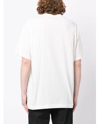 T-shirt à col rond imprimé blanc Yohji Yamamoto