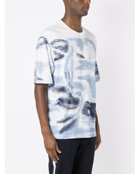 T-shirt à col rond imprimé blanc Emporio Armani