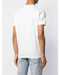 T-shirt à col rond imprimé blanc DSQUARED2