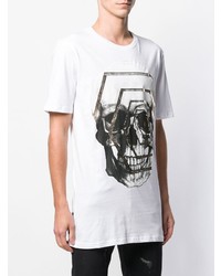 T-shirt à col rond imprimé blanc Philipp Plein