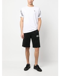 T-shirt à col rond imprimé blanc Ea7 Emporio Armani