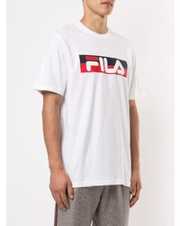 T-shirt à col rond imprimé blanc Fila