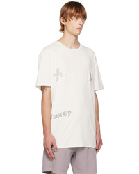 T-shirt à col rond imprimé blanc Ksubi