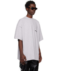 T-shirt à col rond imprimé blanc Balenciaga